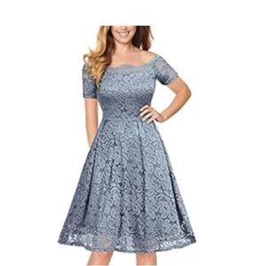 Large lace off the shoulder dress